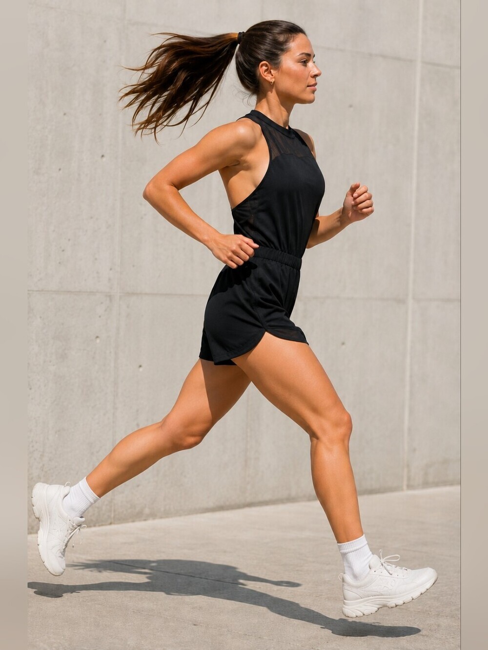 Lululemon The Lab Mesh Racerback Runsie Romper Black 2